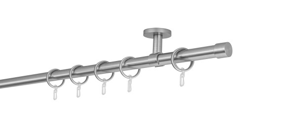 Gardinenstange auf Maß 20mm Cap 1-lauf Deckenträger 4cm