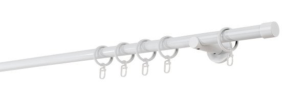 Gardinenstange 1-läufig 20mm Wandträger 6,5cm Endstück Cap