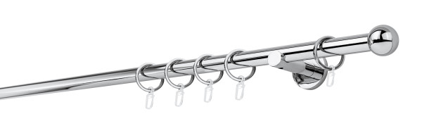 20mm,1-läufig,Rohr,Wandträger 6,5cm,Endstück ball