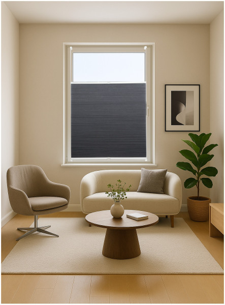 Waben-Plissee verspannt Klemmfix, ohne Bohren