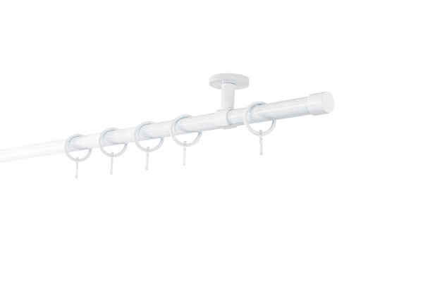 Gardinenstange auf Maß 20mm Cap 1-lauf Deckenträger 4cm